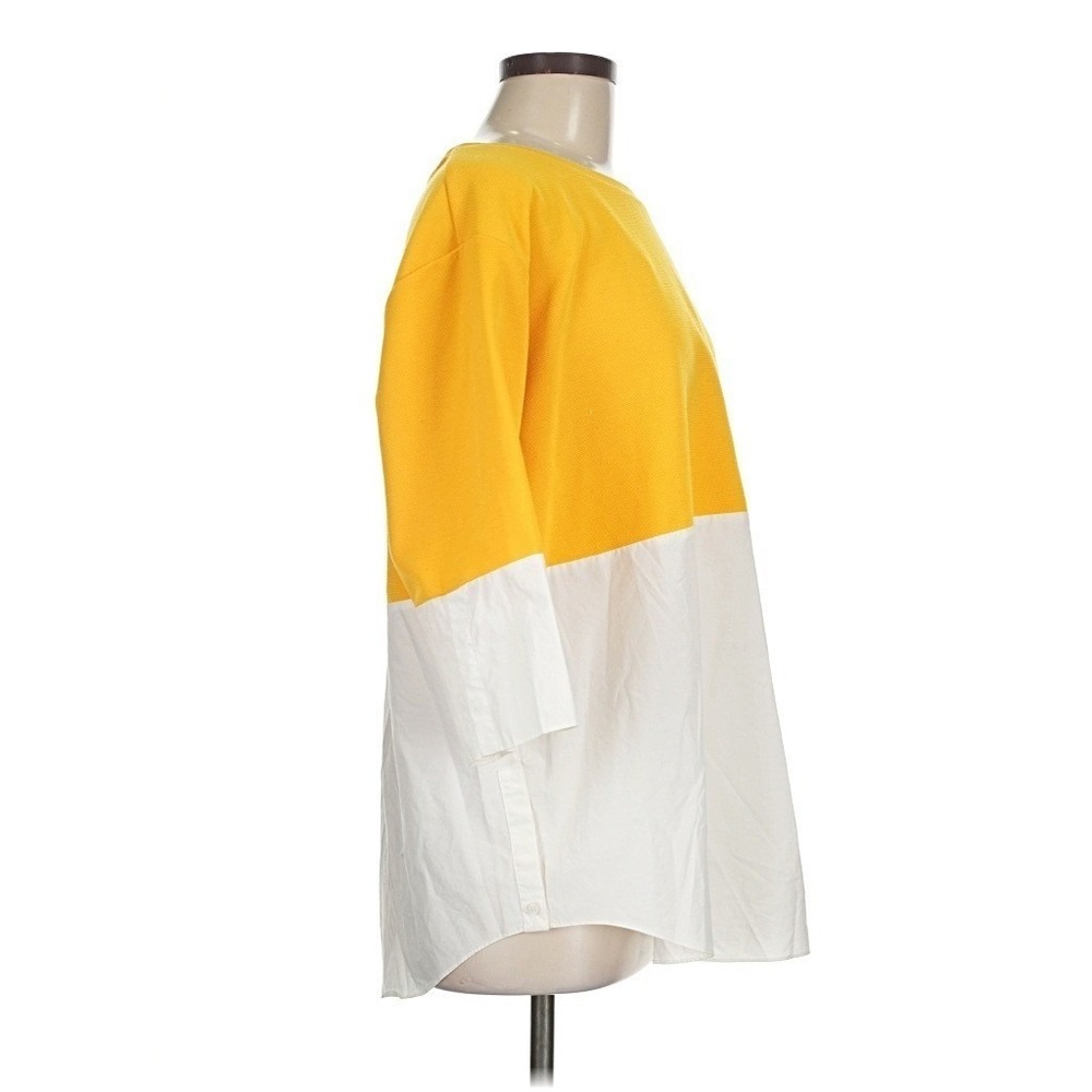 COS M Colorblock Tunic Oversized Minimalist Modern Mixed Media Knit Poplin  $149 - Picture 7 of 9